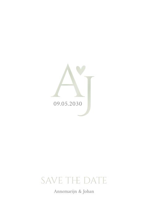 Save the Date bruiloft met logo en hoogglans