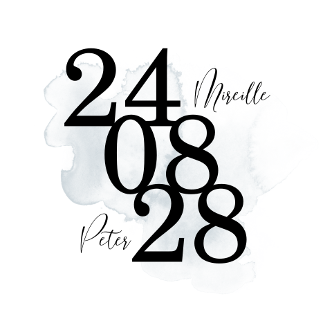 Moderne trouwkaart met watercolor details