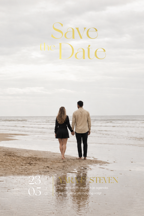 Foto Save the Date met goudfolie