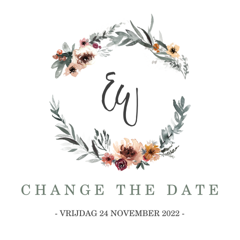 Change the Date met takjes in bloemen in roest tinten