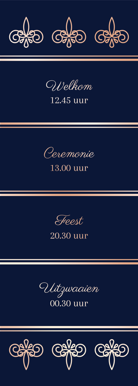 Boekenrug extra kaartje bij boek trouwkaart