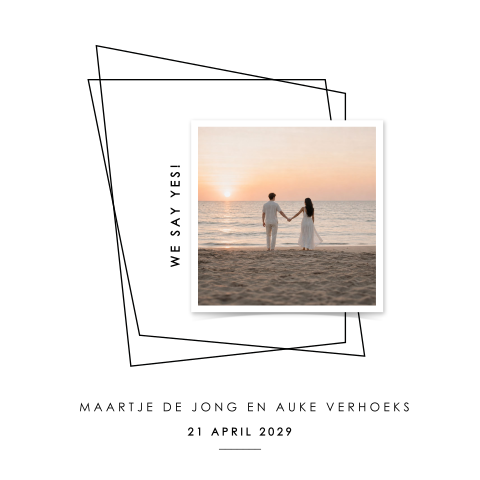 Moderne trouwkaart met foto