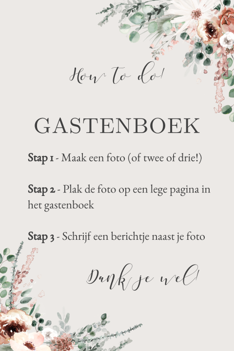 Uitleg bij gastenboek met foto