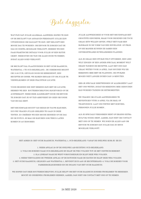 A4 inlegvel stijlvol met informatie