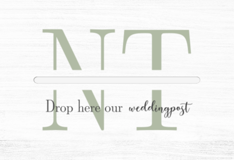 Witte enveloppendoos bruiloft met logo