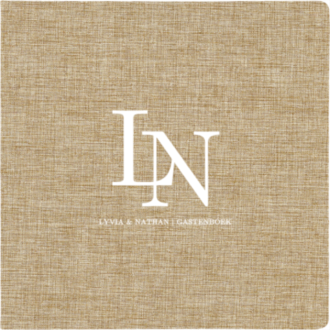 Klassiek linnen gastenboek met logo