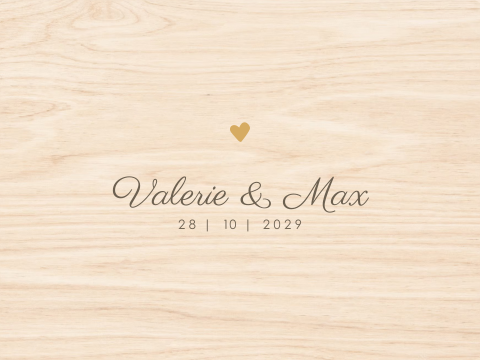 Houten memorybox bruiloft met hartje