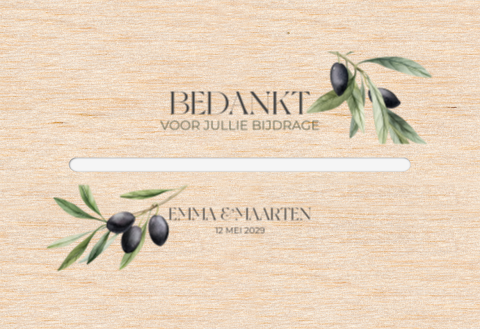 Handige enveloppendoos met olijftakjes