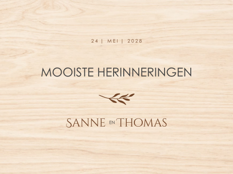 Houten memory box met een blaadje