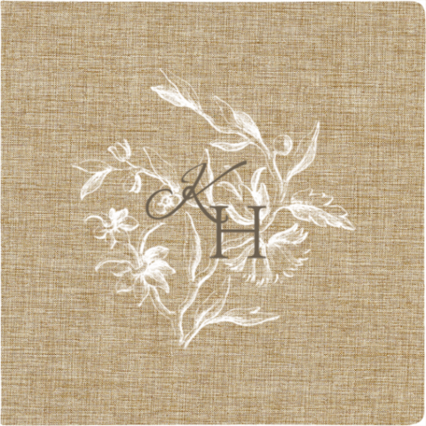 Linnen gastenboek met logo en bloemen