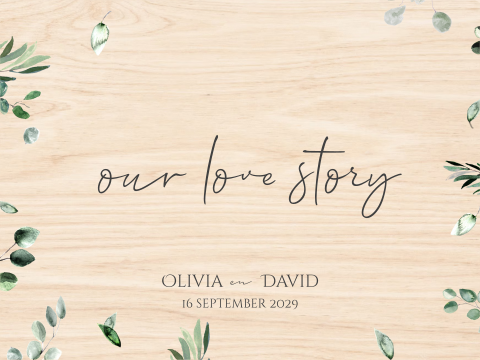 Herinneringsdoos voor jullie bruiloft met blaadjes