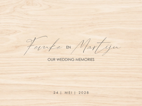 Stijlvolle memorybox met namen en trouwdatum