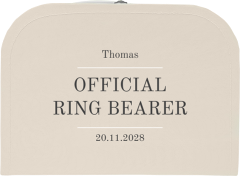 Beige ringenkoffertje bruiloft 