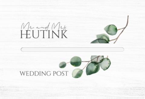 Bruiloft enveloppendoos wit met takje