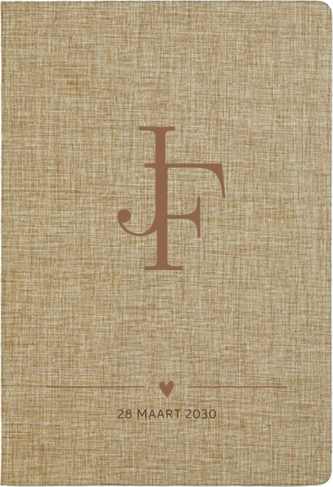 Gastenboek linnen met logo en hart