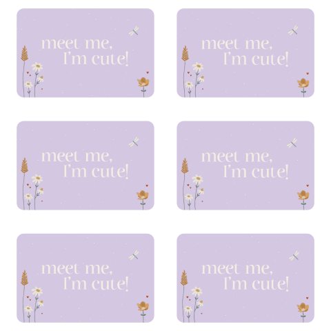 kraamborrelkaartjes met bloemen formaat 85x55 mm