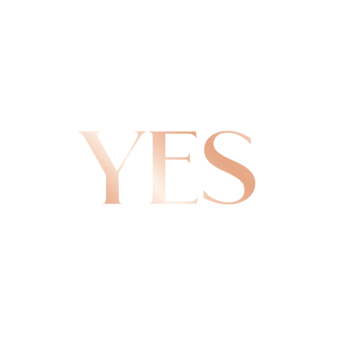 sluitsticker met yes in roségoudfolie