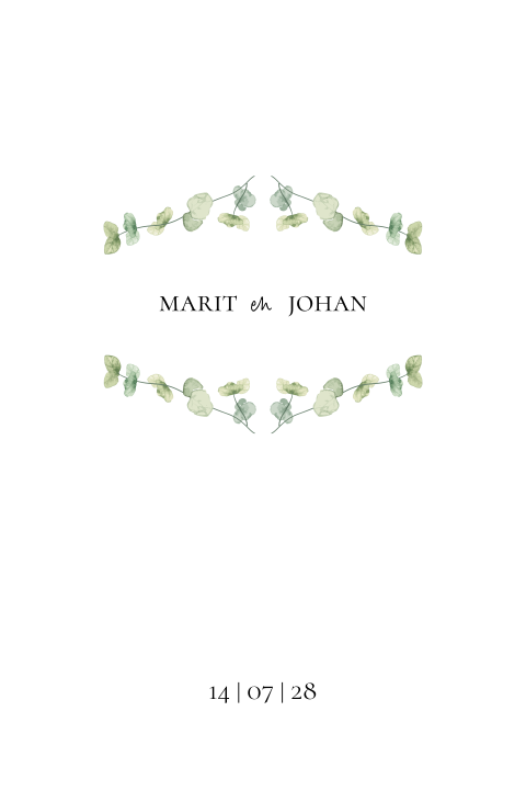 minimalistische trouwkaart met takjes