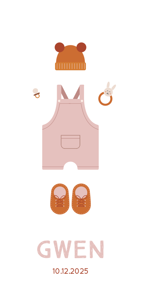 geboortekaartjegeboortekaartje meisje met winter kleertjes