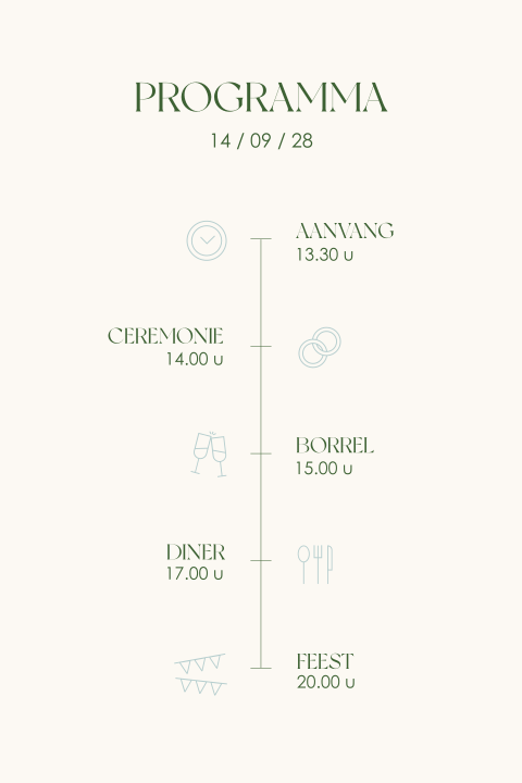 dagprogrammakaart romantic stripes