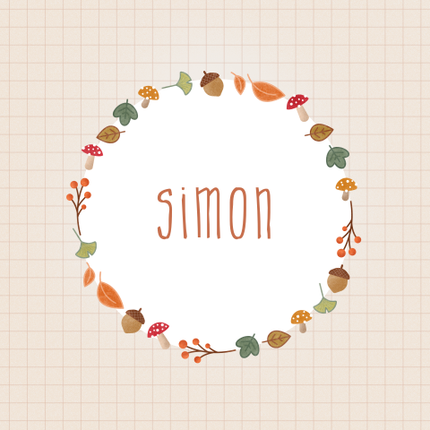 geboortekaartje jongen met herfstkrans dubbel