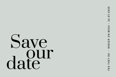 Save the date kaart typografisch groen