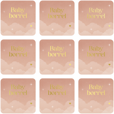 dromerige kraamborrelkaartjes met wolken en folie