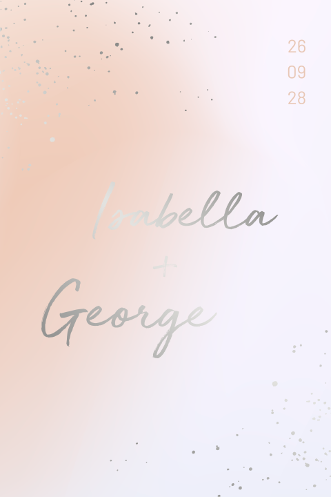 trouwkaart met gradient en zilverfolie