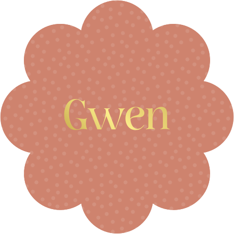 geboortekaartje Gwen gestanst in bloemvorm