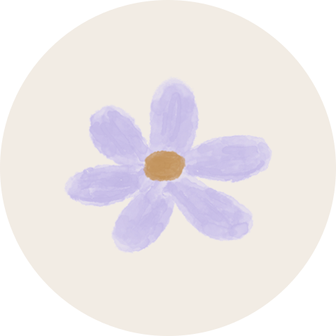 sluitzegel met lila bloemetje