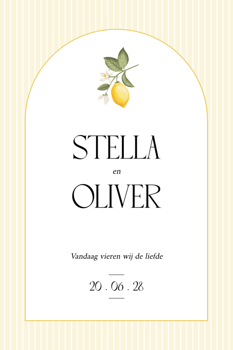 welkomsbord  met citroen illustratie 40x60 cm