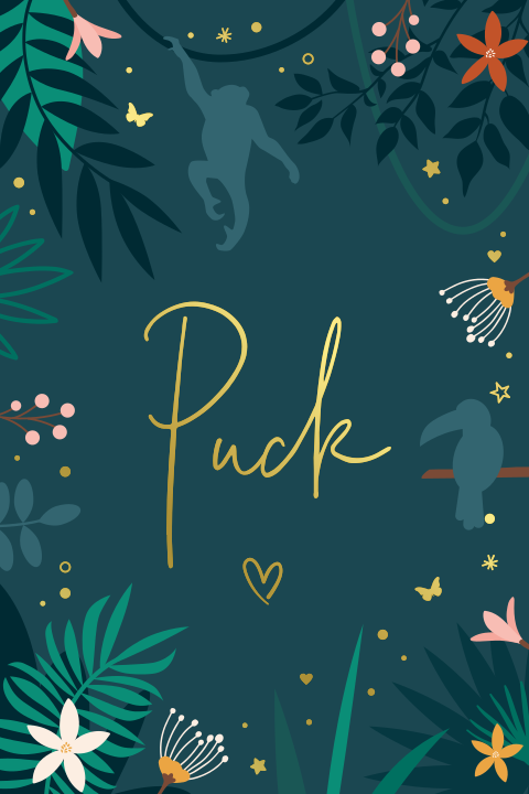 geboortekaartje meisje jungle omgeving