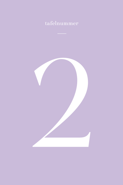 tafelnummer kaart bruiloft lila