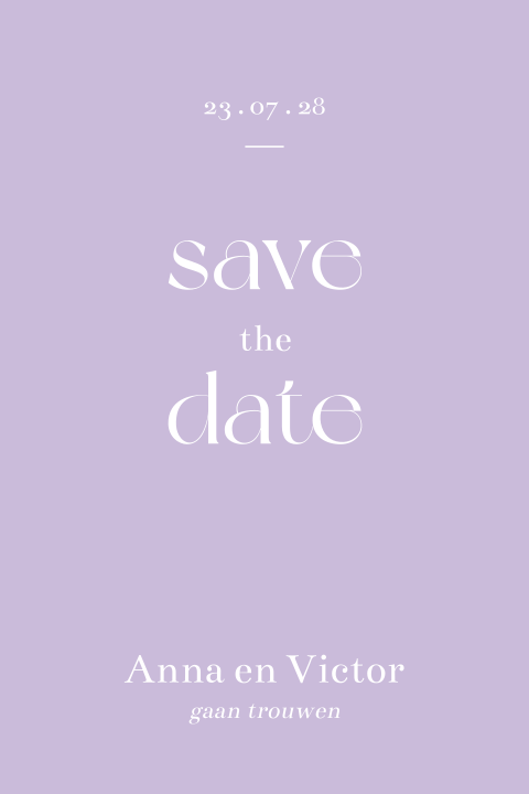 save the date kaart - amour pastel
