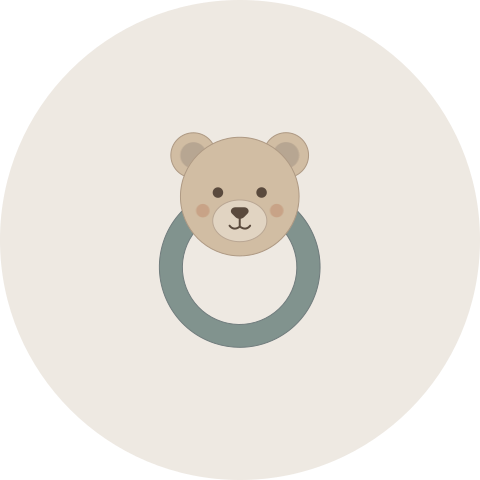 sluitsticker met rammelaar beer