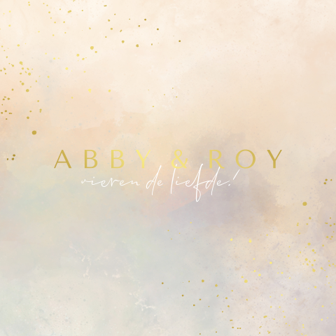 trouwkaart met kleurrijke watercolor achtergrond