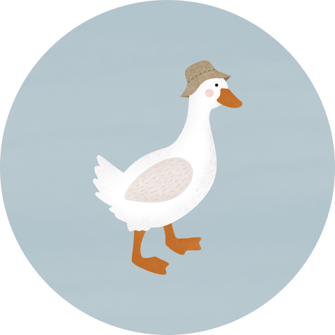 sluitsticker gans met hoedje