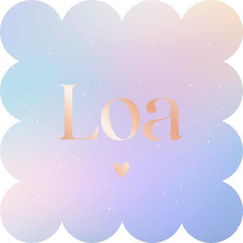 kleurrijk geboortekaartje Loa in bijzondere vorm