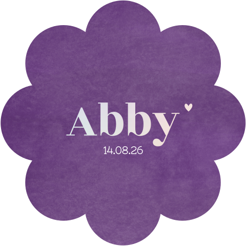 geboortekaartje Abby in bloemvorm