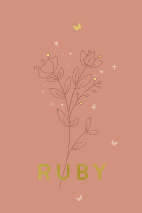 Geboortekaartje meisje met bloem en sterretjes