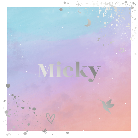 geboortekaartje Micky met kleurverloop dubbel