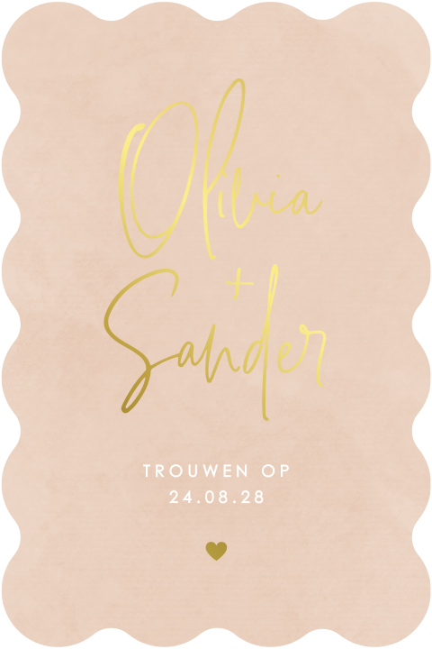 trouwkaart in bijzondere vorm met folie