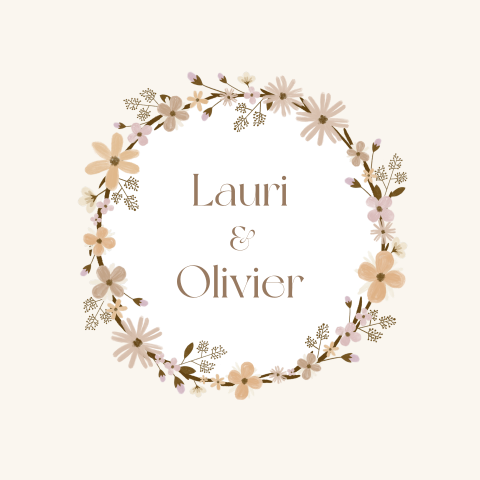 trouwkaart met bloemenkrans