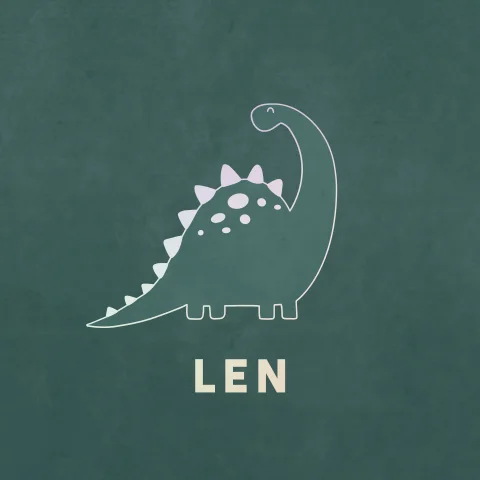 geboortekaartje Len met dino en goudfolie