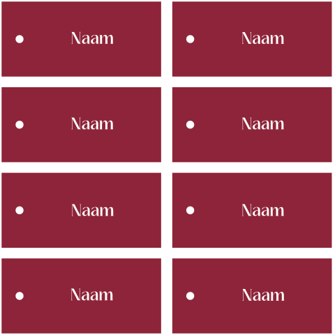 naamkaartjes bruiloft wijnrood
