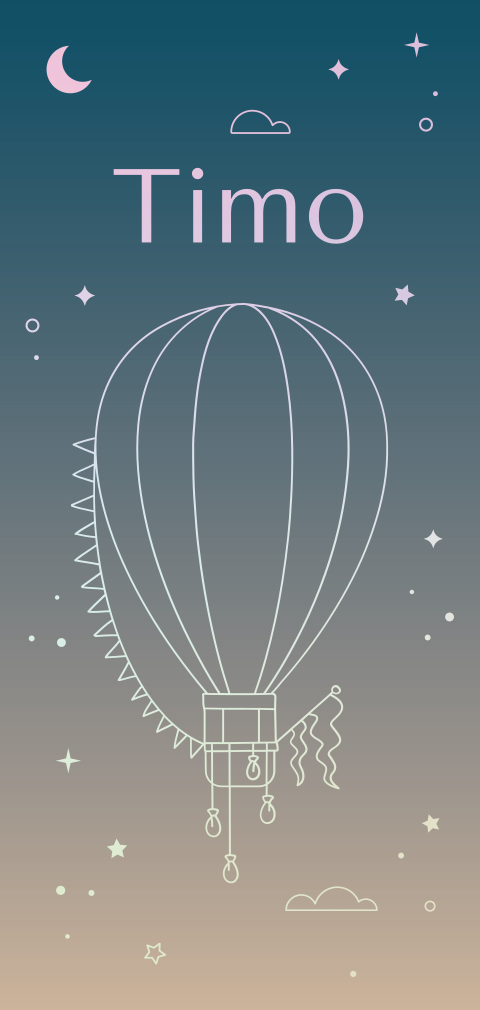 geboortekaartje jongen met kleurverloop en luchtballon