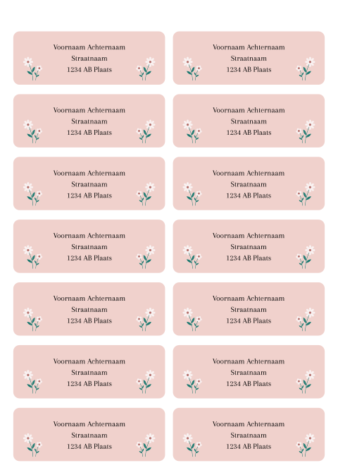 adresstickers met bloemen v.a. 14 st
