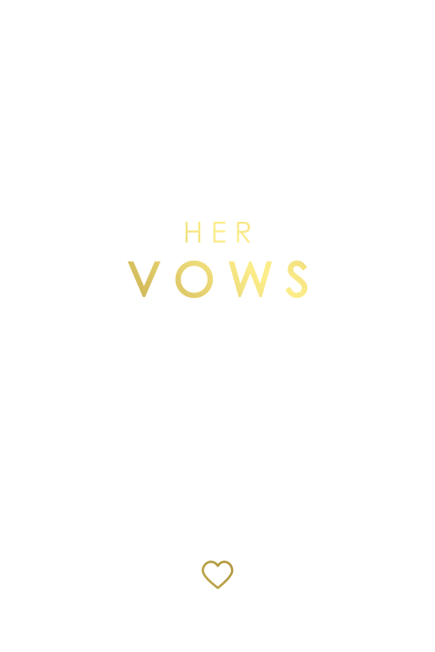 geloftenboekje her vows in goudfolie met outline hartje