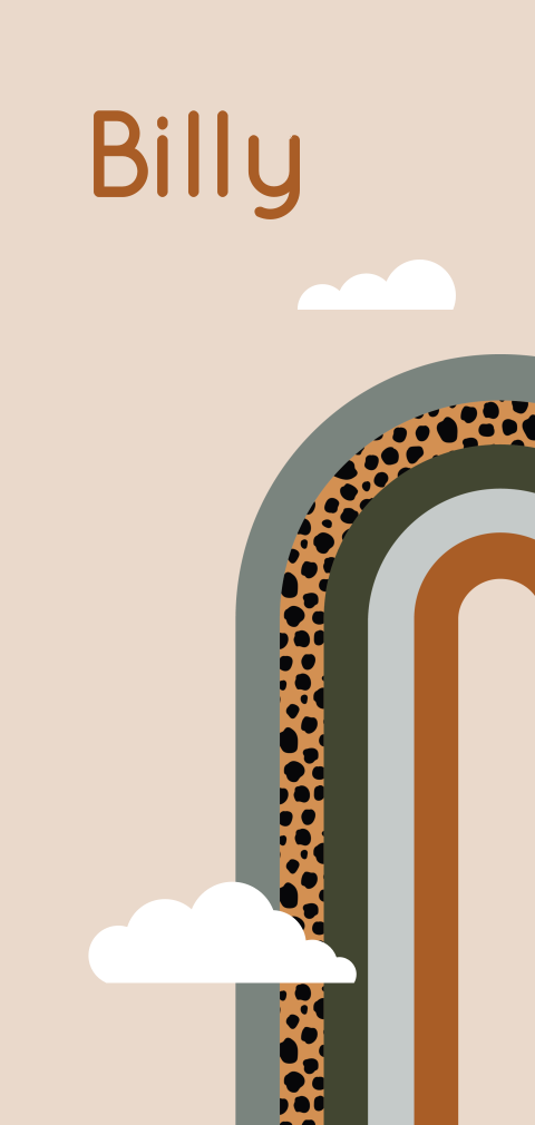 geboortekaartje jongen met regenboog