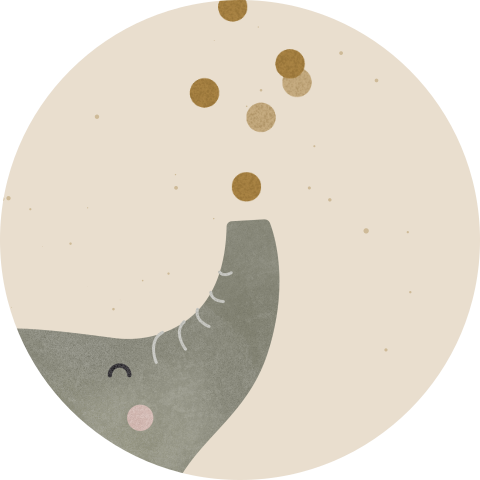 sluitzegel met olifant en confetti